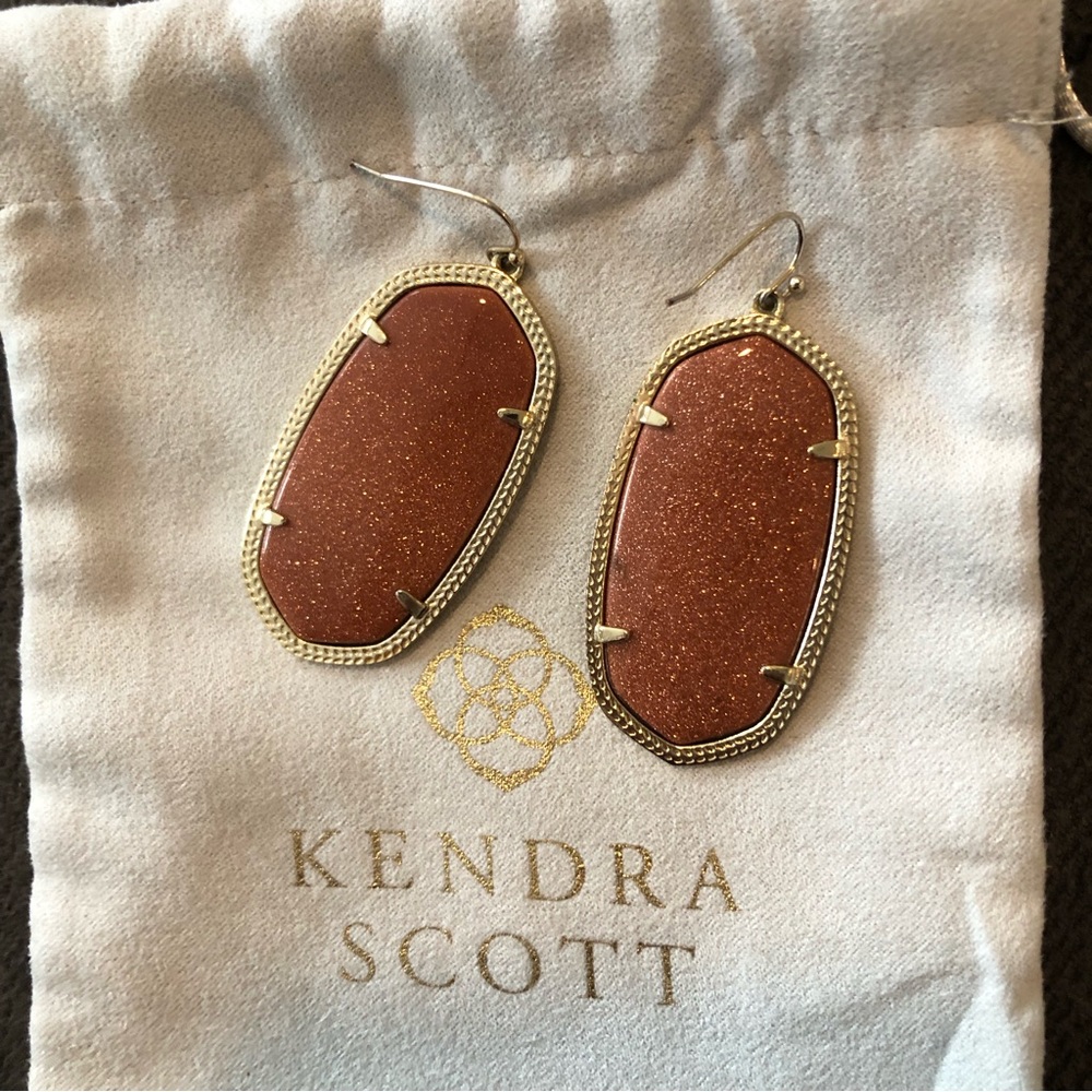 Kendra Scott Danielle Earrings - Gold, Burnt Orange